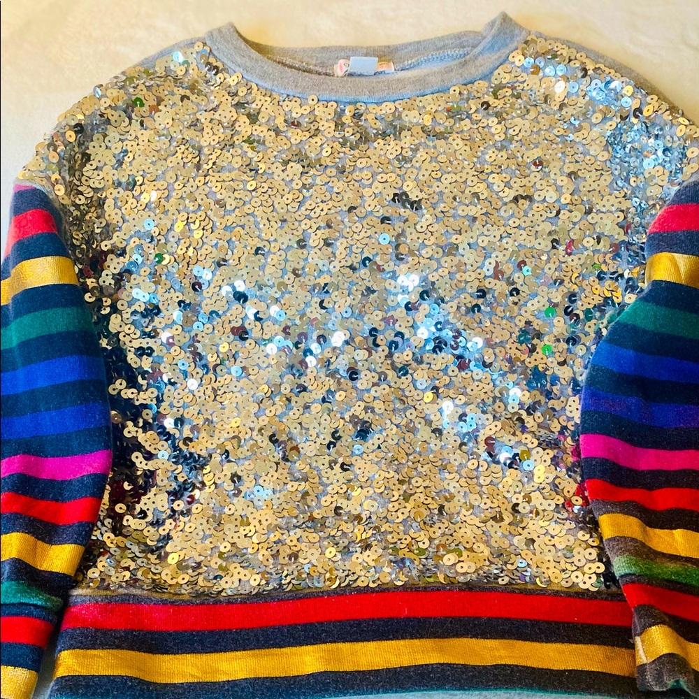 Crewcuts Sequin & Rainbow Sweater